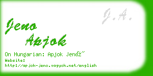 jeno apjok business card